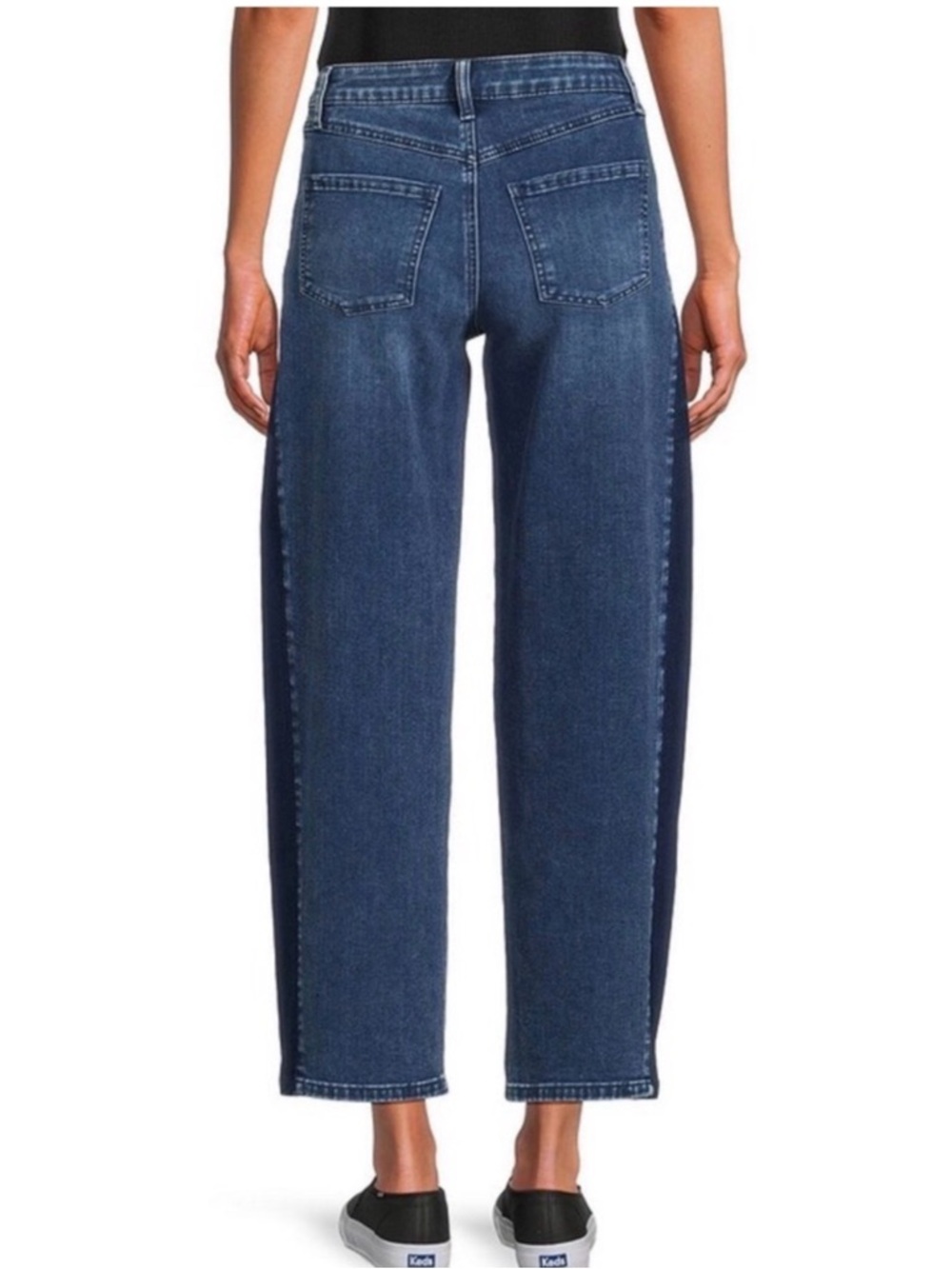 Kut from the Kloth Two-Tone Dark and Medium Blue Wide-Leg Jeans - Picture 3 of 7